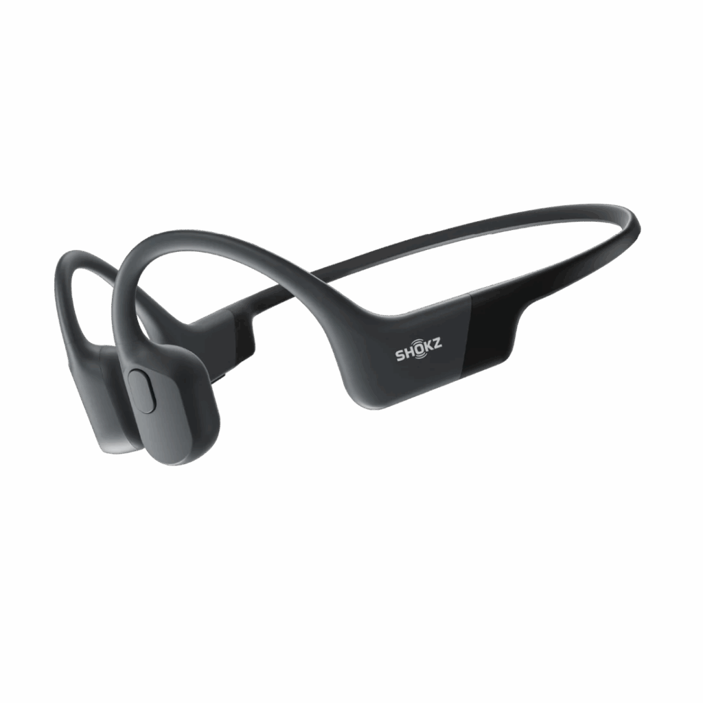 Audífonos Shokz OpenRun color negro Auriculares de conducción ósea OpenRun Diseño oreja abierta Shokz OpenRun Shokz OpenRun para correr y entrenar Shokz OpenRun IP67 carga rápida