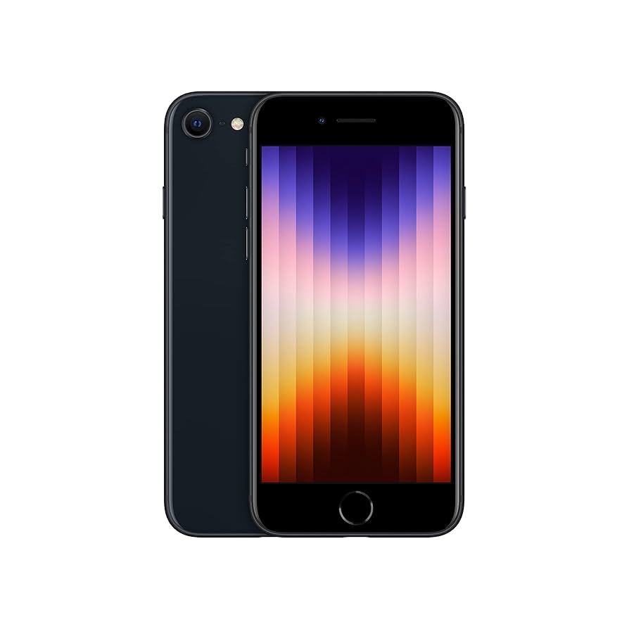 iPhone SE, Apple SE 128GB, iPhone económico, iPhone tercera generación, iPhone pequeño potente, Apple A15 Bionic, iPhone resistente al agua, iPhone cámara 4K iPhone SE 128GB vista frontal iPhone SE tercera generación cámara iPhone SE resistente al agua